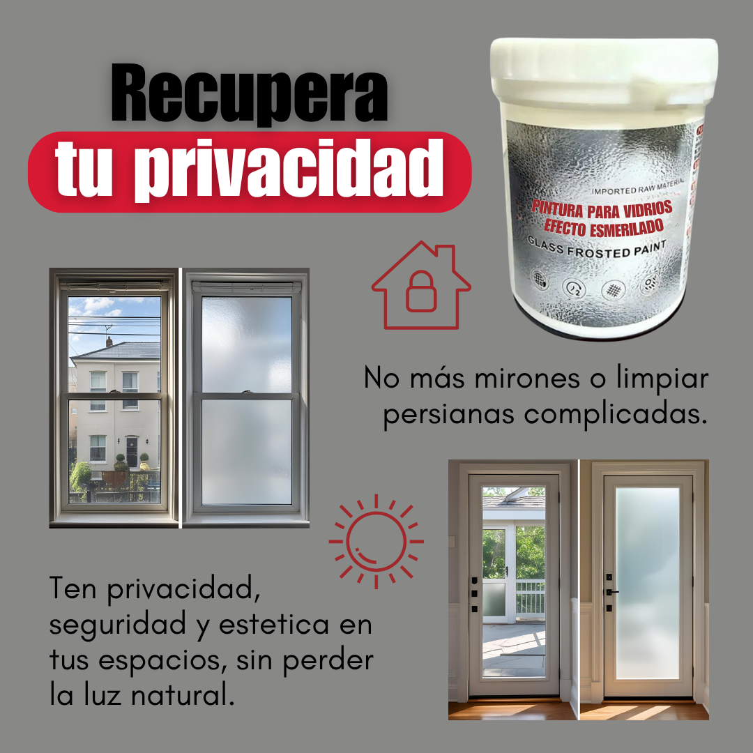Recupera tu privacidad con la Pintura Esmerilada para Vidrios 300cc