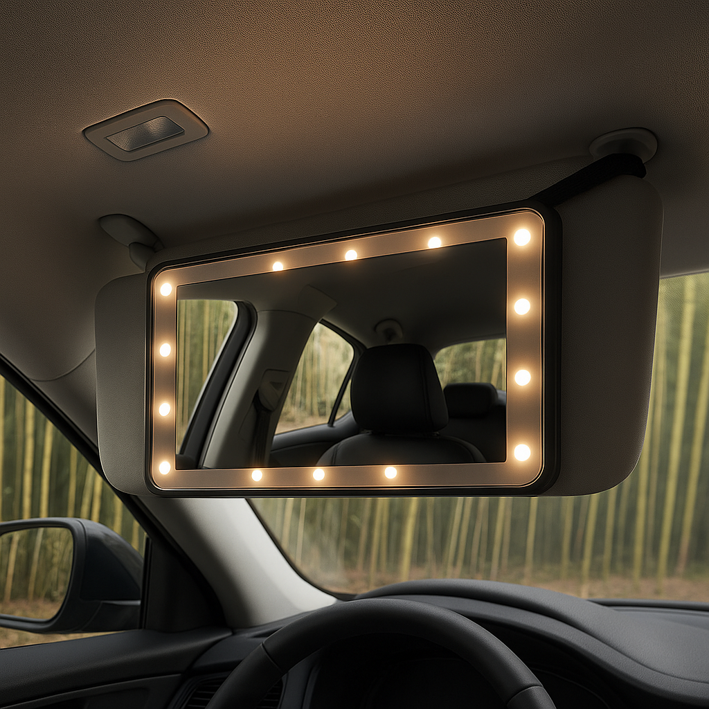 Espejo LED de Maquillaje para Autos con control táctil y 3 tonos de luz